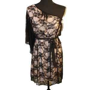 BLACK‎ Lace Dress BATWING LBD  Halloween DARK GOTH Romantic bust 34 35 medium